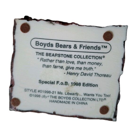 Boyds Bears Ms. Libearty... Wants You Too! Special F.o.B. 1998 Edition Patriotic - Picture 5 of 5